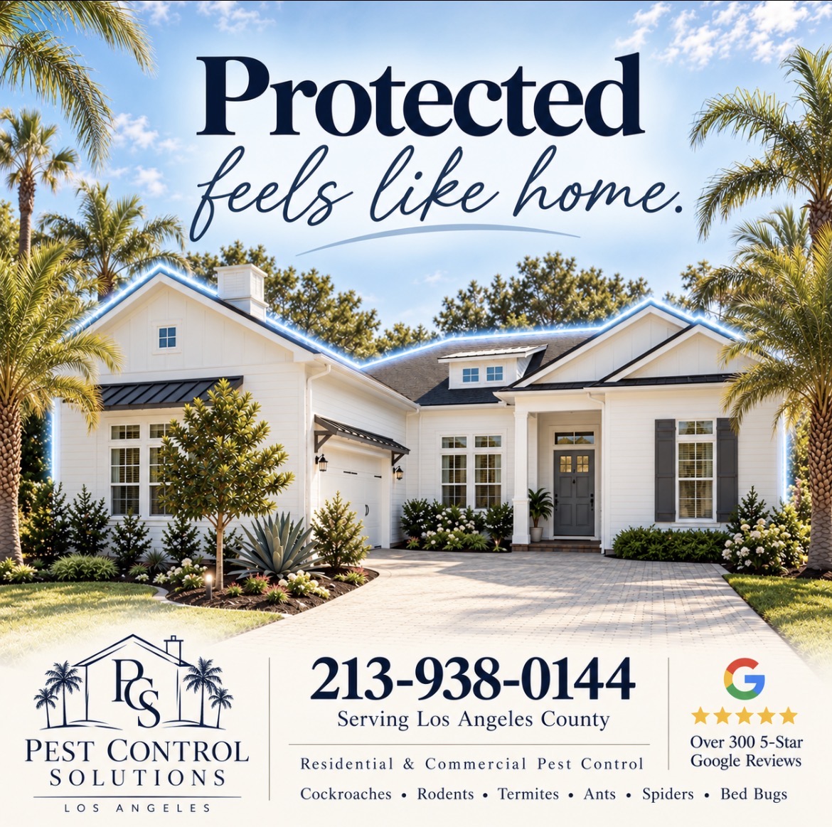 Pest Control Solutions Los Angeles — Protected feels like home, complete promotional image